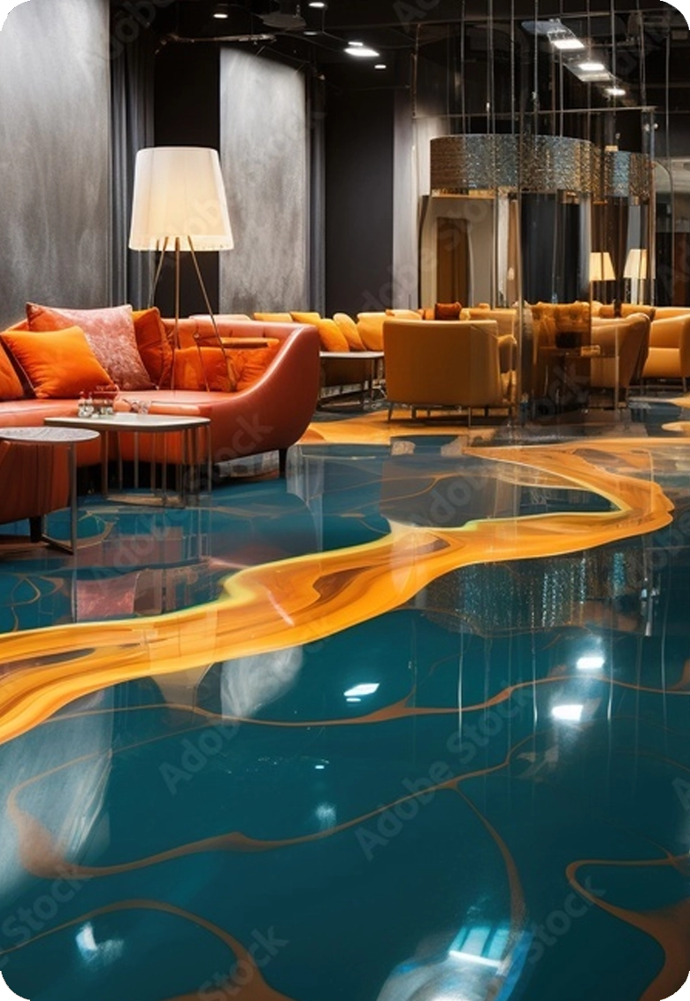 Decorative epoxy flooring